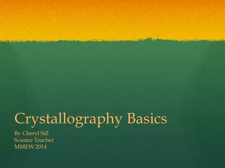 crystallography basics