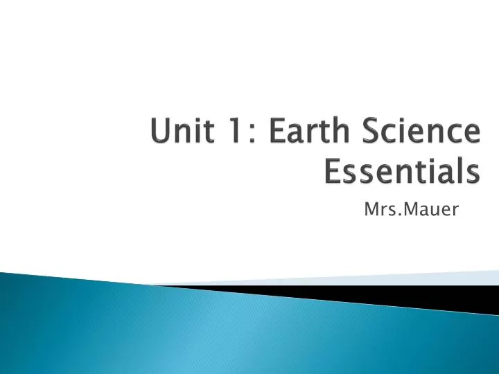 unit 1 earth science essentials