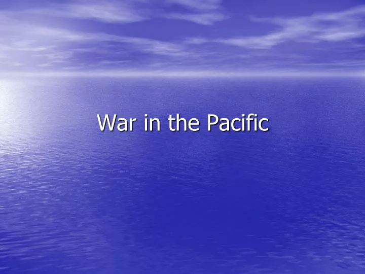 war in the pacific