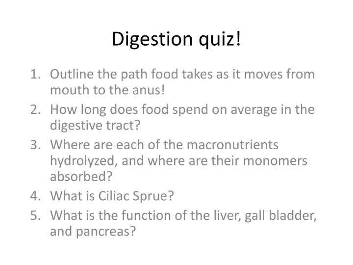 digestion quiz