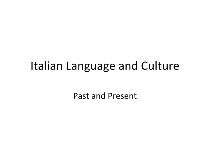 italian language and culture