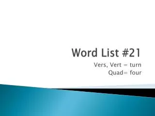 Word List #21