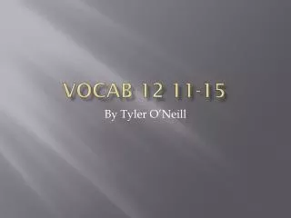 Vocab 12 11-15