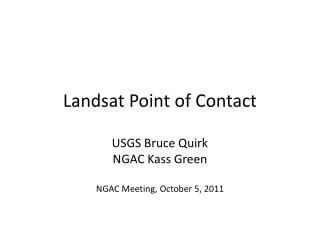Landsat Point of Contact