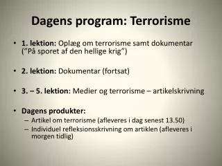 dagens program terrorisme