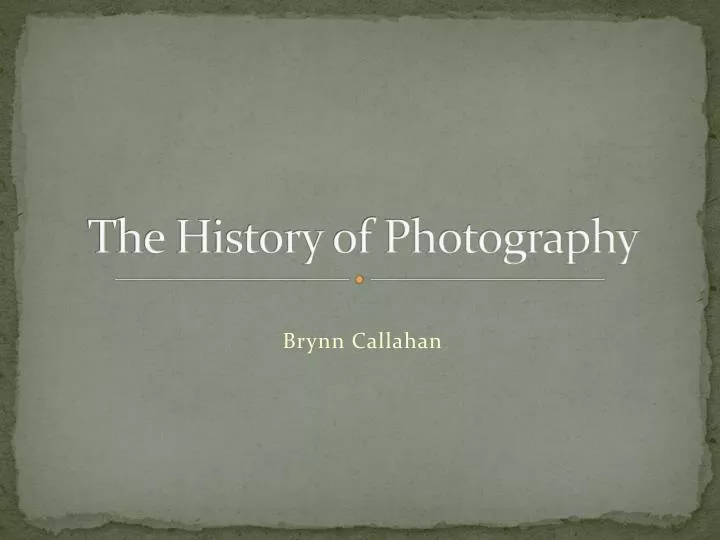 the history of photography