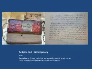 Religion and Historiography