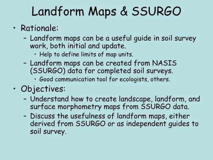 landform maps ssurgo