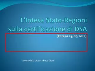 l intesa stato regioni sulla certificazione di dsa