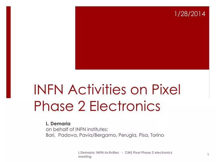 infn activities on pixel phase 2 electronics