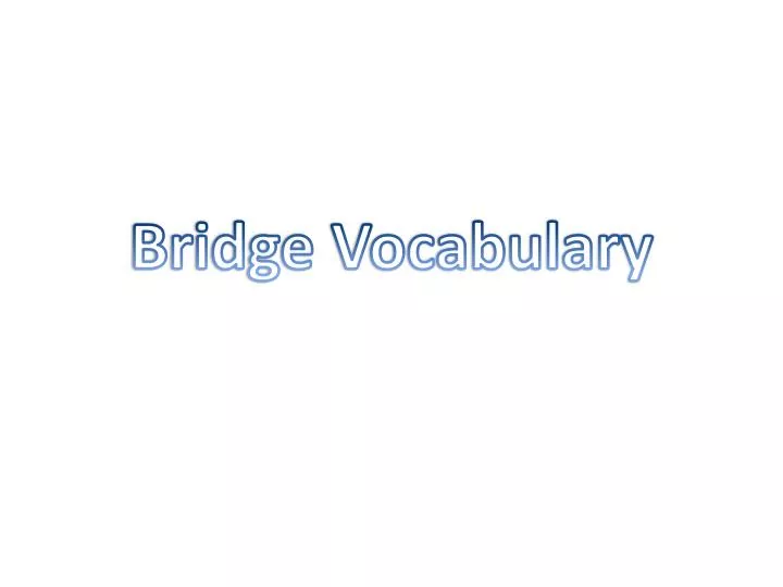 bridge vocabulary