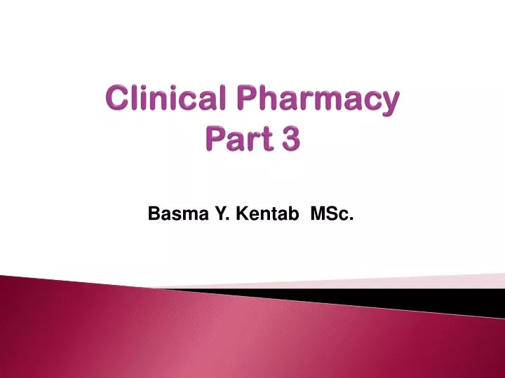 clinical pharmacy part 3