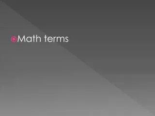 Math terms