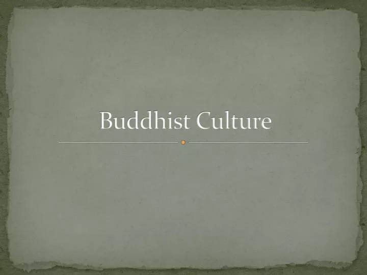 buddhist culture