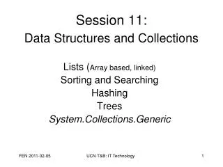 Session 11: Data Structures and Collections