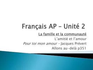 fran ais ap unit 2