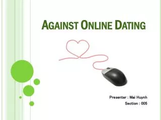 Against Online Dating