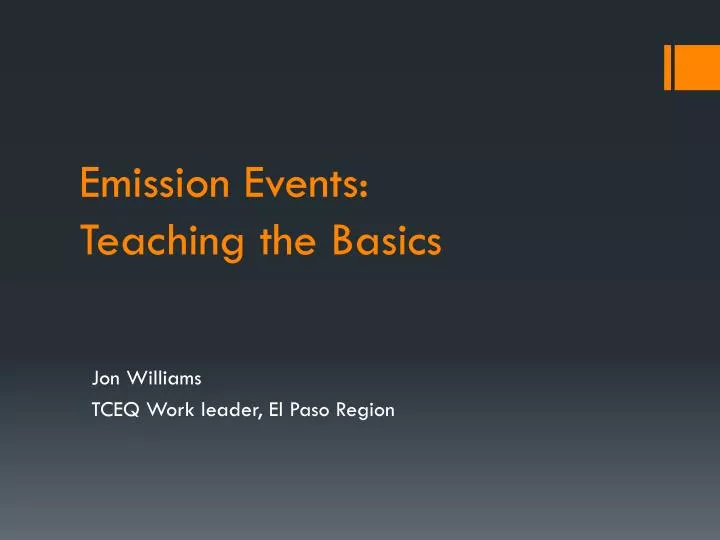 emission events teaching the basics