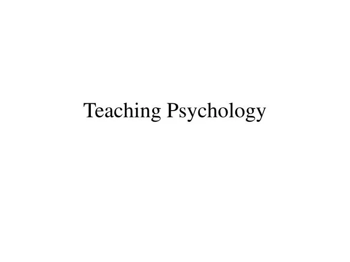 teaching psychology