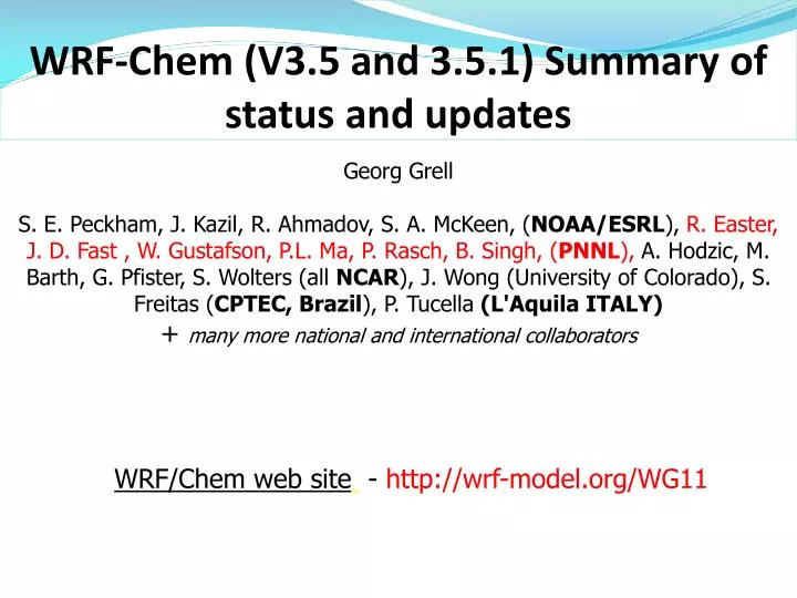 wrf chem v3 5 and 3 5 1 s ummary of status and updates