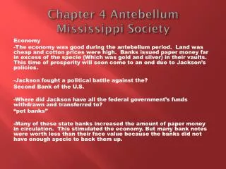 Chapter 4 Antebellum Mississippi Society