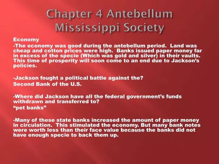 chapter 4 antebellum mississippi society