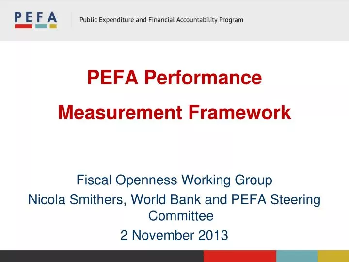pefa performance measurement framework