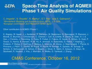 Space-Time Analysis of AQMEII Phase 1 Air Quality Simulations