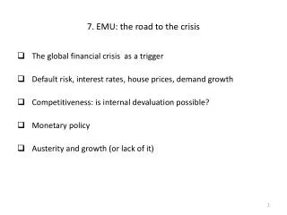 7. EMU: the road to the crisis
