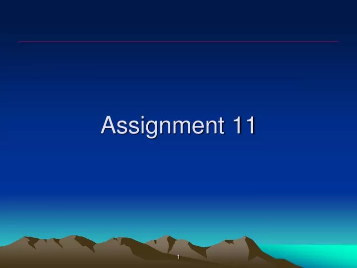 assignment 11