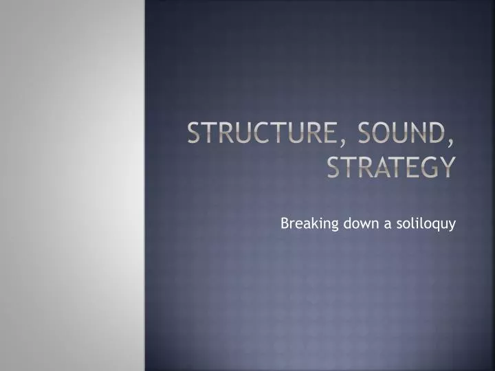 structure sound strategy