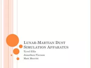 Lunar-Martian Dust Simulation Apparatus