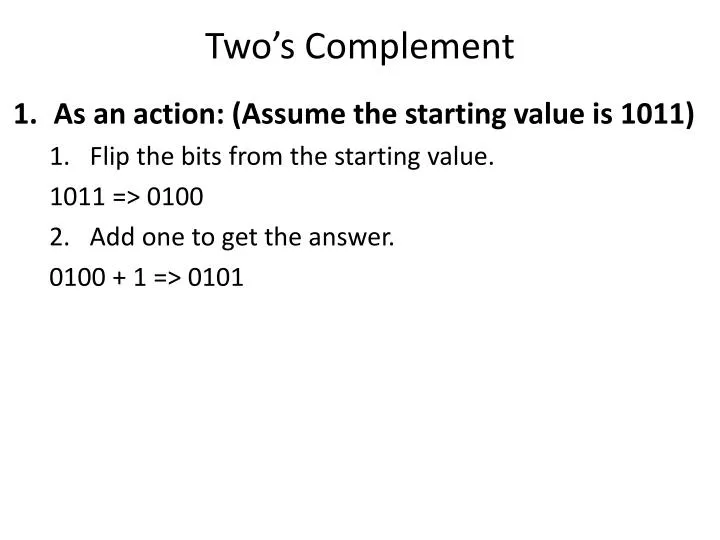 two s complement