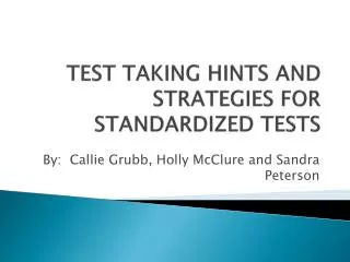 test taking hints and strategies for standardized tests