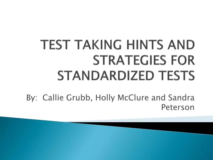 test taking hints and strategies for standardized tests