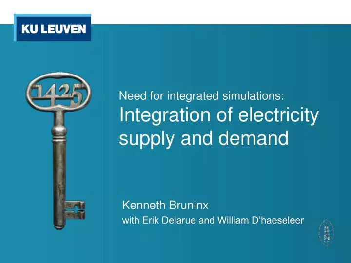need for integrated simulations integration of electricity supply and demand