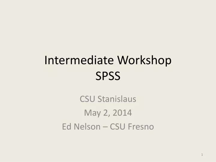 intermediate workshop spss
