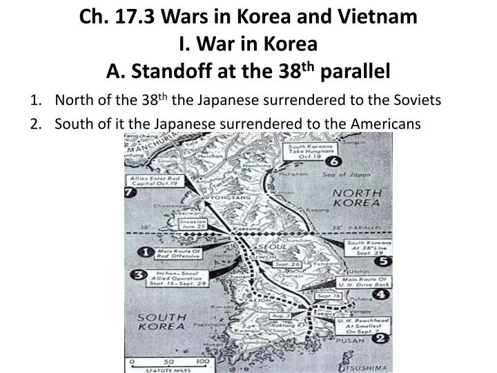 ch 17 3 wars in korea and vietnam i war in korea a standoff at the 38 th parallel