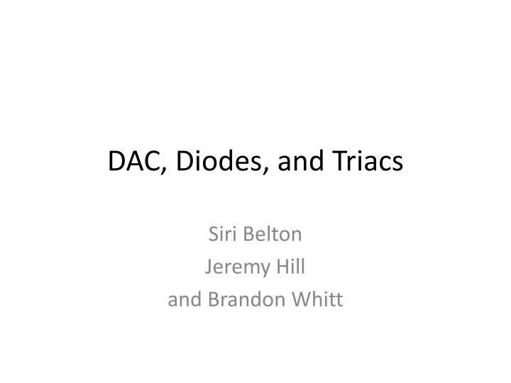 dac diodes and triacs