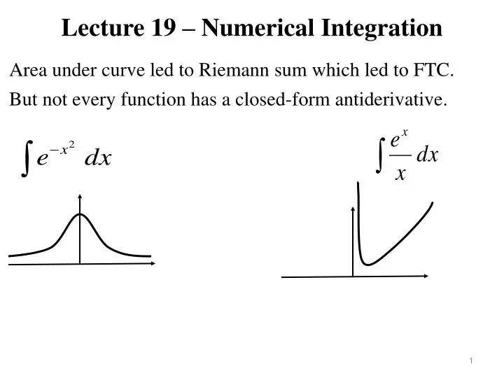 lecture 19 numerical integration