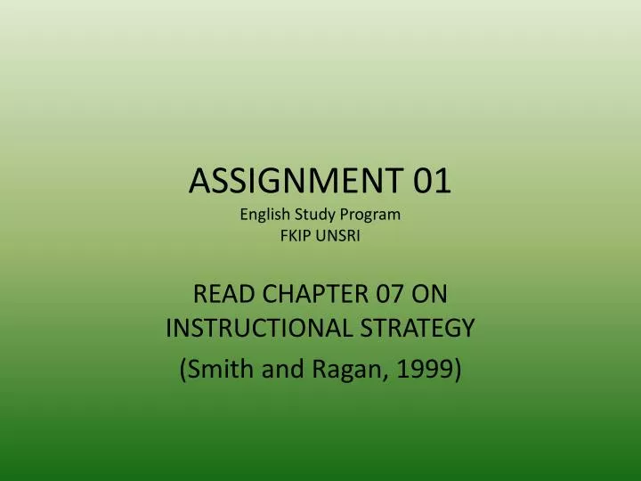 assignment 01 english study program fkip unsri