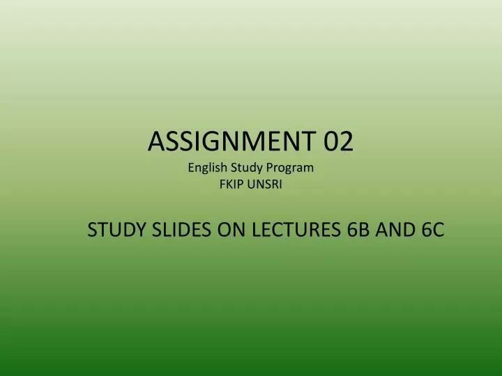 assignment 02 english study program fkip unsri