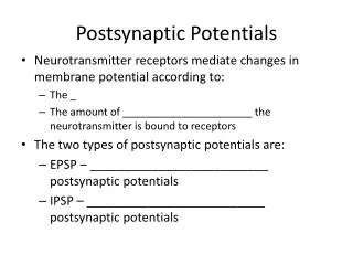 Postsynaptic Potentials