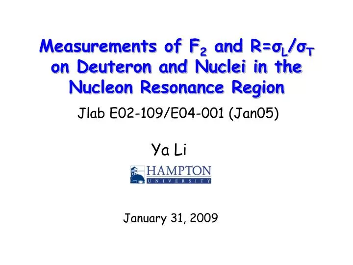 measurements of f 2 and r l t on deuteron and nuclei in the nucleon resonance region