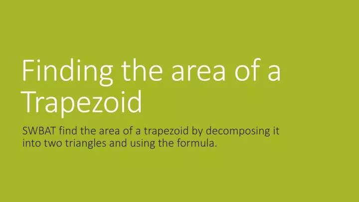 finding the area of a trapezoid
