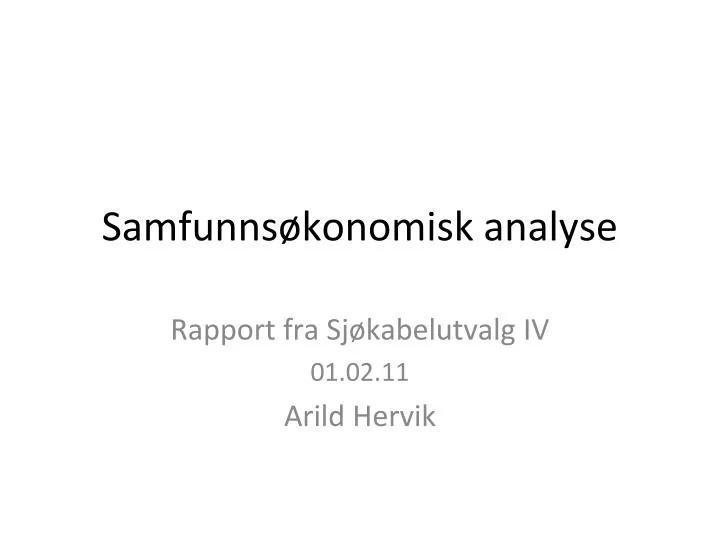 samfunns konomisk analyse