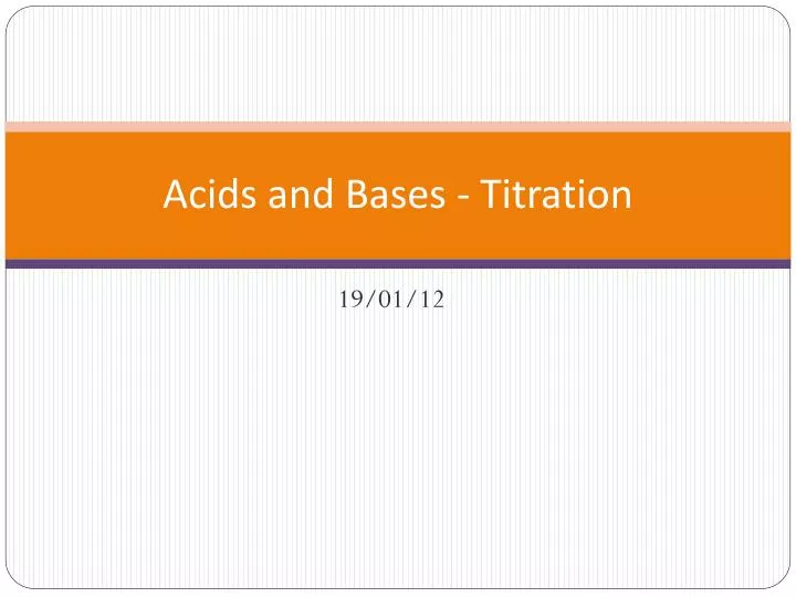 acids and bases titration