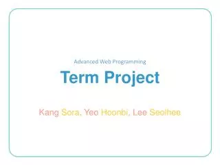 Advanced Web Programming Term Project
