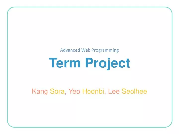 advanced web programming term project