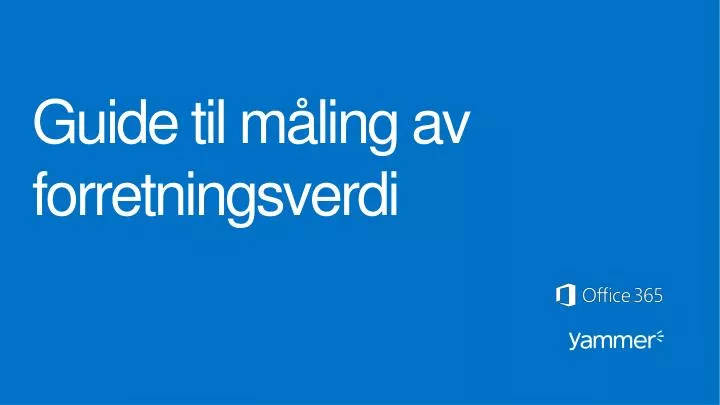 guide til m ling av forretningsverdi